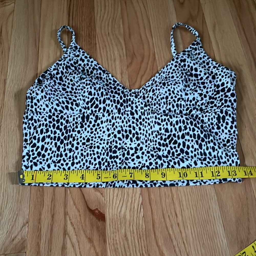 SHEIN Cami Crop Top Womens Small Black White Animal Print Casual Loungewear - Picture 3 of 8